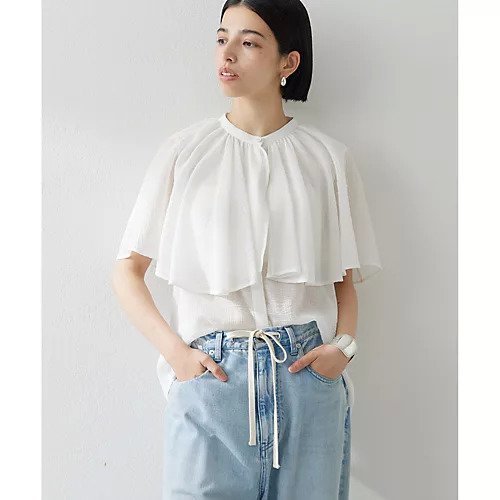 【ウィムガゼット/Whim Gazette】のケープブラウス 人気、トレンドファッション・服の通販 founy(ファニー) 　ファッション　Fashion　レディースファッション　WOMEN　トップス・カットソー　Tops/Tshirt　シャツ/ブラウス　Shirts/Blouses　2025年　2025　2025春夏・S/S　Ss,Spring/Summer,2025　エアリー　Airy　エレガント 上品　Elegant　ボトム　Bottom　 other-1|ID: prp329100004547707 ipo3291000000032137742