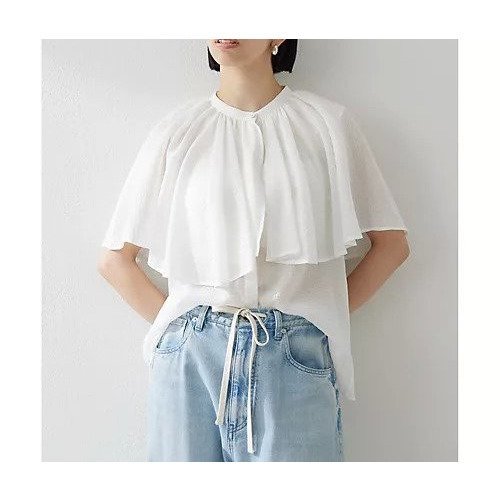 【ウィムガゼット/Whim Gazette】のケープブラウス 人気、トレンドファッション・服の通販 founy(ファニー) 　ファッション　Fashion　レディースファッション　WOMEN　トップス・カットソー　Tops/Tshirt　シャツ/ブラウス　Shirts/Blouses　2025年　2025　2025春夏・S/S　Ss,Spring/Summer,2025　エアリー　Airy　エレガント 上品　Elegant　ボトム　Bottom　other-3|ID: prp329100004547707 ipo3291000000032137751