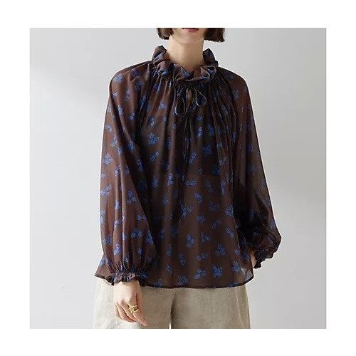 【ウィムガゼット/Whim Gazette】のシアーフラワーギャザーブラウス 人気、トレンドファッション・服の通販 founy(ファニー) 　ファッション　Fashion　レディースファッション　Fashion for Women　トップス・カットソー　Cut & Sew Tops　シャツ・ブラウス・オフィスカジュアル　Elegant Blouses & Button-Ups　ヴィンテージ　Vintage Style　シアー　Sheer, See-Through　シフォン　Chiffon, Lightweight Fabric　ストレッチ　Stretch, Stretchy Fabric　セットアップ　Set-Up, Coordinated Outfit　デニム　Denim, Jeans Material　おすすめ　Recommended / Our Picks　エレガント 上品　Elegant　2025年　2025　2025春夏・S/S　Spring/Summer 2025 SS25　other-2|ID: prp329100004547710 ipo3291000000032137765