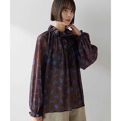 【ウィムガゼット/Whim Gazette】のシアーフラワーギャザーブラウス 人気、トレンドファッション・服の通販 founy(ファニー) 　ファッション　Fashion　レディースファッション　Fashion for Women　トップス・カットソー　Cut & Sew Tops　シャツ・ブラウス・オフィスカジュアル　Elegant Blouses & Button-Ups　ヴィンテージ　Vintage Style　シアー　Sheer, See-Through　シフォン　Chiffon, Lightweight Fabric　ストレッチ　Stretch, Stretchy Fabric　セットアップ　Set-Up, Coordinated Outfit　デニム　Denim, Jeans Material　おすすめ　Recommended / Our Picks　エレガント 上品　Elegant　2025年　2025　2025春夏・S/S　Spring/Summer 2025 SS25　other-3|ID: prp329100004547710 ipo3291000000032137768