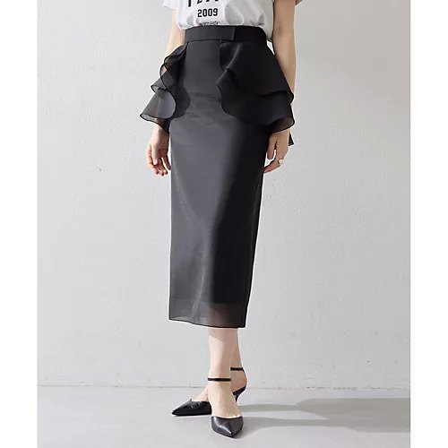 【ウィムガゼット/Whim Gazette】のフリルタイトスカート 人気、トレンドファッション・服の通販 founy(ファニー) 　ファッション　Fashion　レディースファッション　Fashion for Women　スカート　Skirts　2025年　2025　2025春夏・S/S　Spring/Summer 2025 SS25　おすすめ　Recommended / Our Picks　オーガンジー　Organza Fabric　タイトスカート　Pencil Skirt, Tight Skirt　フリル　Frill, Ruffle　ボトム　Bottoms, Lower Wear　エレガント 上品　Elegant　other-2|ID: prp329100004547727 ipo3291000000032137873