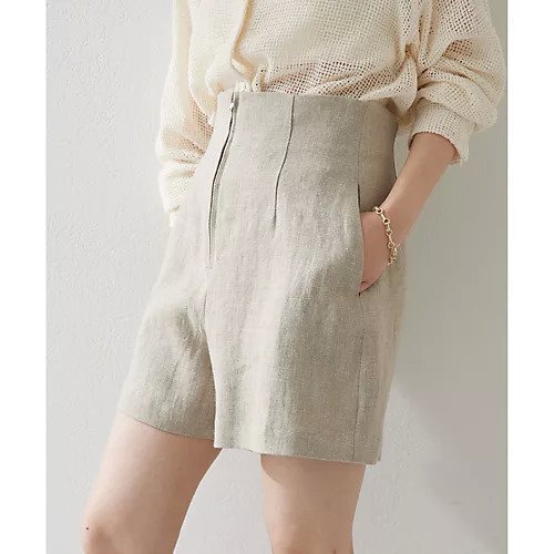 【ウィムガゼット/Whim Gazette】のリネンハイウエストショートパンツ インテリア・キッズ・メンズ・レディースファッション・服の通販 founy(ファニー) 　ファッション　Fashion　レディースファッション　WOMEN　パンツ　Pants　ハーフ / ショートパンツ　Short Pants　2025年　2025　2025春夏・S/S　Ss,Spring/Summer,2025　ショート　Short　シンプル　Simple　スマート　Smart　リネン　Linen　ワッシャー　Washer　ベージュ|ID: prp329100004547740 ipo3291000000032137964