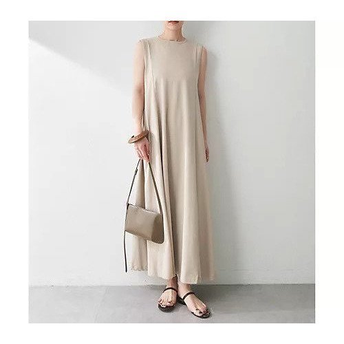 【ウィムガゼット/Whim Gazette】のカットフレアワンピース インテリア・キッズ・メンズ・レディースファッション・服の通販 founy(ファニー) 　ファッション　Fashion　レディースファッション　WOMEN　ワンピース　Dress　2025年　2025　2025春夏・S/S　Ss,Spring/Summer,2025　おすすめ　Recommend　カットソー　Cut And Sew　サンダル　Sandals　スマート　Smart　スリット　Slit　ノースリーブ　No Sleeve　フレア　Flare　リゾート　Resort　ロング　Long　夏　Summer　ベージュ|ID: prp329100004547743 ipo3291000000032137985