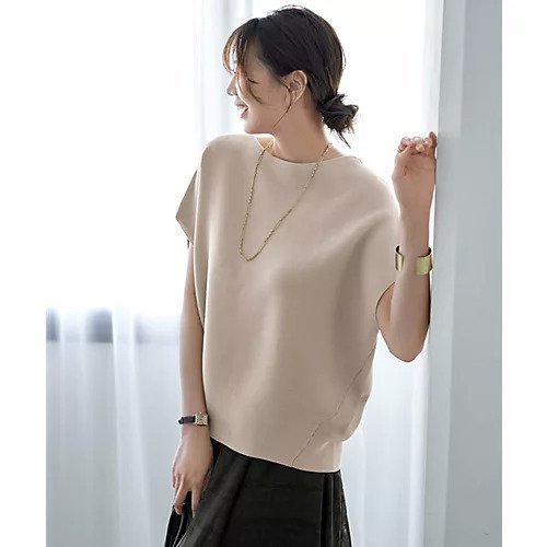 【スタイルデリ/STYLE DELI】のラウンドシェイプサマーニットトップスB インテリア・キッズ・メンズ・レディースファッション・服の通販 founy(ファニー) 　ファッション　Fashion　レディースファッション　WOMEN　トップス・カットソー　Tops/Tshirt　ニット　Knit Tops　イエロー　Yellow　インナー　Inner　軽量　Lightweight　シンプル　Simple　スリット　Slit　人気　Popularity　バランス　Balance　パステル　Pastel　フォルム　Form　ポケット　Pocket　半袖　Short Sleeve　ラウンド　Round　夏　Summer　エレガント 上品　Elegant　ギフト プレゼント　Gift Present　ライトベージュ|ID: prp329100004547794 ipo3291000000032138666