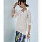 【スタイルデリ/STYLE DELI】の微シアー楊柳VネックTシャツ型ブラウス ホワイト|ID:prp329100004547796