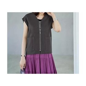 【スタイルデリ/STYLE DELI】 麻素材のベスト型サマージャケット人気、トレンドファッション・服の通販 founy(ファニー) ファッション Fashion レディースファッション WOMEN アウター Coat Outerwear ジャケット Jackets イエロー Yellow インナー Inner 秋 Autumn/Fall カットソー Cut And Sew サマー Summer シルバー Silver ジャケット Jacket スリーブ Sleeve タンク Tank ダブル Double 長袖 Long Sleeve フレンチ French フロント Front ベスト Vest ポケット Pocket 夏 Summer |ID:prp329100004547797