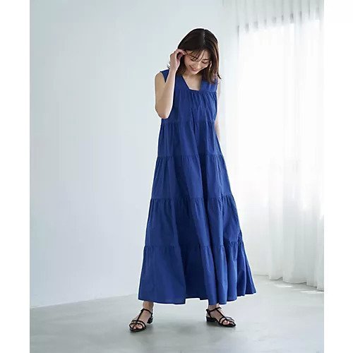 【スタイルデリ/STYLE DELI】の【LUXE】5段ティアードコットンサマードレス インテリア・キッズ・メンズ・レディースファッション・服の通販 founy(ファニー) 　ファッション　Fashion　レディースファッション　WOMEN　ワンピース　Dress　ドレス　Party Dresses　くるぶし　Ankle　カーディガン　Cardigan　キャップ　Cap　ギャザー　Gather　軽量　Lightweight　サマー　Summer　ジャケット　Jacket　スニーカー　Sneakers　スリット　Slit　ティアード　Tiered　ドレス　Dress　台形　Trapezoid　ノースリーブ　No Sleeve　フレア　Flare　ペチコート　Petticoat　ポケット　Pocket　リゾート　Resort　ロング　Long　プチプライス・低価格　Affordable　夏　Summer　ロイヤルブルー|ID: prp329100004547798 ipo3291000000032138693