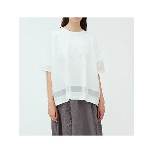【ミズイロ インド/mizuiro ind】のメッシュミックスワイドプルオーバー インテリア・キッズ・メンズ・レディースファッション・服の通販 founy(ファニー) 　ファッション　Fashion　レディースファッション　Fashion for Women　トップス・カットソー　Cut & Sew Tops　カジュアルプルオーバー・ニットトップス　Pullovers & Knit Tops / Casual Pullovers　カットソー　Cut and Sewn Top　シンプル　Simple, Minimal　メッシュ　Mesh, Net Fabric　ワイド　Wide, Wide Fit　人気　Popular, Best Seller　夏　Summer　定番　Standard, Basic Item　オフホワイト|ID: prp329100004550964 ipo3291000000033602079