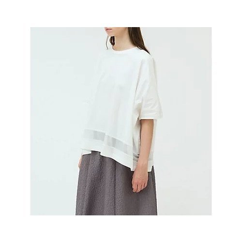 【ミズイロ インド/mizuiro ind】のメッシュミックスワイドプルオーバー 人気、トレンドファッション・服の通販 founy(ファニー) 　ファッション　Fashion　レディースファッション　Fashion for Women　トップス・カットソー　Cut & Sew Tops　カジュアルプルオーバー・ニットトップス　Pullovers & Knit Tops / Casual Pullovers　カットソー　Cut and Sewn Top　シンプル　Simple, Minimal　メッシュ　Mesh, Net Fabric　ワイド　Wide, Wide Fit　人気　Popular, Best Seller　夏　Summer　定番　Standard, Basic Item　other-3|ID: prp329100004550964 ipo3291000000033602084