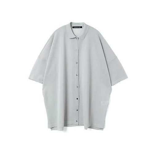 【ミズイロ インド/mizuiro ind】のワイドニットシャツ インテリア・キッズ・メンズ・レディースファッション・服の通販 founy(ファニー) 　ファッション　Fashion　レディースファッション　WOMEN　トップス・カットソー　Tops/Tshirt　ニット　Knit Tops　シャツ/ブラウス　Shirts/Blouses　シアー　Sheer　ボトム　Bottom　ポロシャツ　Polo Shirt　夏　Summer　洗える　Washable　ライトグレー|ID: prp329100004551024 ipo3291000000032164489