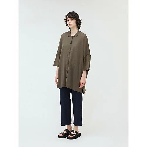 【ミズイロ インド/mizuiro ind】のワイドニットシャツ 人気、トレンドファッション・服の通販 founy(ファニー) 　ファッション　Fashion　レディースファッション　WOMEN　トップス・カットソー　Tops/Tshirt　ニット　Knit Tops　シャツ/ブラウス　Shirts/Blouses　シアー　Sheer　ボトム　Bottom　ポロシャツ　Polo Shirt　夏　Summer　洗える　Washable　other-3|ID: prp329100004551024 ipo3291000000032164495