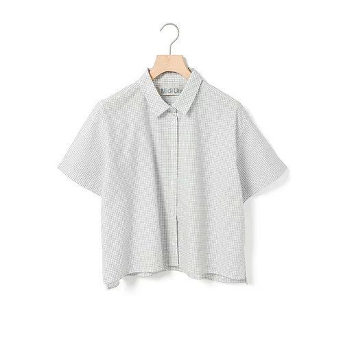 【ミディウミ/MidiUmi】のハーフスリーブパターンショートシャツ インテリア・キッズ・メンズ・レディースファッション・服の通販 founy(ファニー) https://founy.com/ ファッション Fashion レディースファッション Fashion for Women トップス・カットソー Cut & Sew Tops シャツ・ブラウス・オフィスカジュアル Elegant Blouses & Button-Ups コンパクト Compact, Small Size スリーブ Sleeve, Long Sleeve / Short Sleeve タイプライター Typewriter Fabric, Crisp Cotton ハーフ Half, Half-Length ボックス Boxy, Box Shape 夏 Summer 無地 Plain, Solid Color |ID: prp329100004551028 ipo3291000000032164510
