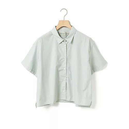 【ミディウミ/MidiUmi】のハーフスリーブパターンショートシャツ 人気、トレンドファッション・服の通販 founy(ファニー) 　ファッション　Fashion　レディースファッション　Fashion for Women　トップス・カットソー　Cut & Sew Tops　シャツ・ブラウス・オフィスカジュアル　Elegant Blouses & Button-Ups　コンパクト　Compact, Small Size　スリーブ　Sleeve, Long Sleeve / Short Sleeve　タイプライター　Typewriter Fabric, Crisp Cotton　ハーフ　Half, Half-Length　ボックス　Boxy, Box Shape　夏　Summer　無地　Plain, Solid Color　other-2|ID: prp329100004551028 ipo3291000000032164519