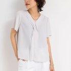 【ノーリーズソフィー/NOLLEY'S sophi】のジョーゼットVネックフリルブラウス グレーベージュ|ID: prp329100004551120 ipo3291000000032166839
