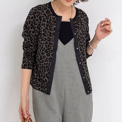 【リエミラー/Rie Miller】の《手洗い可能》ヒョウ柄クルーネックカーディガン 人気、トレンドファッション・服の通販 founy(ファニー) 　ファッション　Fashion　レディースファッション　Ladies' Fashion Online　トップス・カットソー　Tops/Tshirt　カーディガン　Cardigans　2025年　2025　2025春夏・S/S　Ss,Spring/Summer,2025　おすすめ　Recommend　カーディガン　Cardigan　ヒョウ　Leopard　フィット　Fit　プリント　Print　 other-1|ID: prp329100004551123 ipo3291000000032166847
