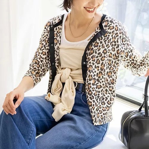 【リエミラー/Rie Miller】の《手洗い可能》ヒョウ柄クルーネックカーディガン インテリア・キッズ・メンズ・レディースファッション・服の通販 founy(ファニー) https://founy.com/ ファッション Fashion レディースファッション WOMEN トップス・カットソー Tops/Tshirt カーディガン Cardigans 2025年 2025 2025春夏・S/S Ss,Spring/Summer,2025 おすすめ Recommend カーディガン Cardigan ヒョウ Leopard フィット Fit プリント Print |ID: prp329100004551123 ipo3291000000032377938