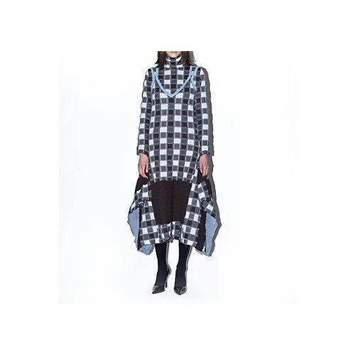 【オダカ/ODAKHA】のplaid dress インテリア・キッズ・メンズ・レディースファッション・服の通販 founy(ファニー) 　ファッション　Fashion　レディースファッション　WOMEN　ワンピース　Dress　ドレス　Party Dresses　2023年　2023　2023-2024秋冬・A/W　Aw/Autumn/Winter//Fw/Fall-Winter/2023-2024　エレガント 上品　Elegant　ジャカード　Jacquard　スタイリッシュ　Stylish　チェック　Check　フレア　Flare　マーメイド　Mermaid　BLUE / BROWN|ID: prp329100004551135 ipo3291000000032166941