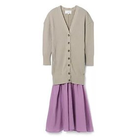 【アキラナカ/AKIRANAKA】 Luz combination cardigan dress人気、トレンドファッション・服の通販 founy(ファニー) ファッション Fashion レディースファッション Fashion for Women トップス・カットソー Cut & Sew Tops カーディガン・羽織り Layered Style Cardigans ワンピース Dresses フォーマル・パーティードレス・結婚式用ドレス Elegant & Casual Dresses 2023年 2023 2023春夏・S/S Spring/Summer 2023 SS23 エレガント 上品 Elegant カーディガン Cardigan, Knitwear ドッキング Docking, Mixed Material ドレス Dress, One-Piece ミックス Mix, Mixed Style ルーズ Loose, Oversized ワイドリブ Wide Rib, Wide Ribbed Knit 今季 This Season, Current Season |ID:prp329100004551163