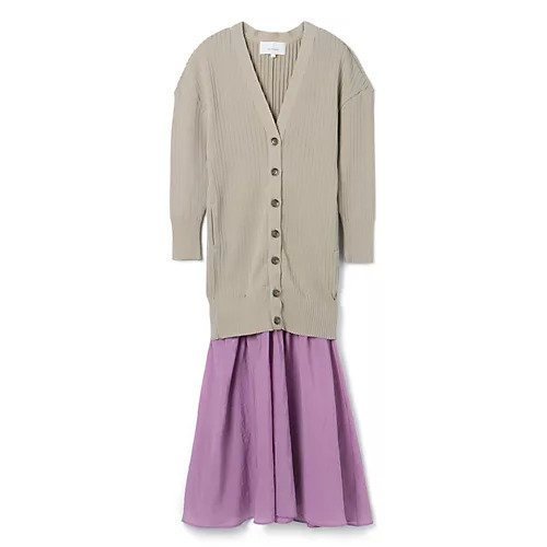 【アキラナカ/AKIRANAKA】のLuz combination cardigan dress 人気、トレンドファッション・服の通販 founy(ファニー) 　ファッション　Fashion　レディースファッション　Fashion for Women　トップス・カットソー　Cut & Sew Tops　カーディガン・羽織り　Layered Style Cardigans　ワンピース　Dresses　フォーマル・パーティードレス・結婚式用ドレス　Elegant & Casual Dresses　2023年　2023　2023春夏・S/S　Spring/Summer 2023 SS23　エレガント 上品　Elegant　カーディガン　Cardigan, Knitwear　ドッキング　Docking, Mixed Material　ドレス　Dress, One-Piece　ミックス　Mix, Mixed Style　ルーズ　Loose, Oversized　ワイドリブ　Wide Rib, Wide Ribbed Knit　今季　This Season, Current Season　 other-1|ID: prp329100004551163 ipo3291000000033328722