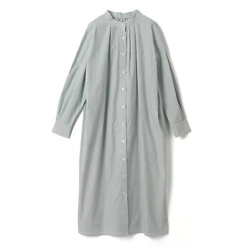【スアデオ/suadeo】のバンドカラーシャツワンピース インテリア・キッズ・メンズ・レディースファッション・服の通販 founy(ファニー) 　ファッション　Fashion　レディースファッション　WOMEN　ワンピース　Dress　シャツワンピース　Shirt Dresses　ストライプ　Stripe　バランス　Balance　ポケット　Pocket　洗える　Washable　羽織　Haori　グリーン|ID: prp329100004551171 ipo3291000000032167175