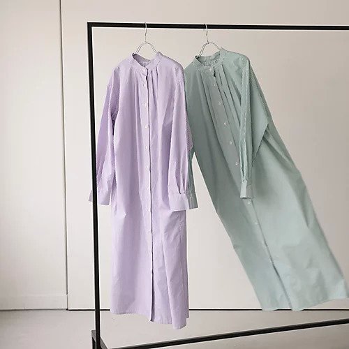 【スアデオ/suadeo】のバンドカラーシャツワンピース 人気、トレンドファッション・服の通販 founy(ファニー) 　ファッション　Fashion　レディースファッション　Fashion for Women　ワンピース　Dresses　シャツワンピース / 1枚で着映えコーデ　Shirt Dresses　ストライプ　Stripe, Striped Pattern　バランス　Balance, Style Balance　ポケット　Pocket, Pocket Detail　洗える　Machine Washable　羽織　Haori, Light Jacket　other-2|ID: prp329100004551171 ipo3291000000034941799