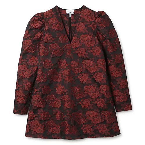 【ガニー/GANNI】のBotanical Jacquard Mini Dress インテリア・キッズ・メンズ・レディースファッション・服の通販 founy(ファニー) https://founy.com/ ファッション Fashion レディースファッション WOMEN ワンピース Dress ドレス Party Dresses 2024年 2024 2024春夏・S/S Ss,Spring/Summer,2024 クラシック Classic ショルダー Shoulder ドレス Dress モダン Modern 洗える Washable |ID: prp329100004551175 ipo3291000000032355648