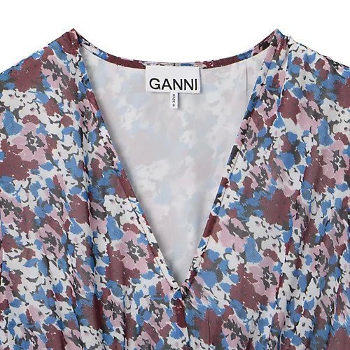 【ガニー/GANNI】のPleated Georgette V-neck Flounce Mini Dress 人気、トレンドファッション・服の通販 founy(ファニー) 　ファッション　Fashion　レディースファッション　Fashion for Women　トップス・カットソー　Cut & Sew Tops　Vネックトップス　V-Neck Tops / V-Cut Neckline Shirts　ワンピース　Dresses　フォーマル・パーティードレス・結婚式用ドレス　Elegant & Casual Dresses　2024年　2024　2024春夏・S/S　Spring/Summer 2024 SS24　チュニック　Tunic, Long Top　ティアード　Tiered, Tiered Style　トレンド　Trend, Trending Now　ドレス　Dress, One-Piece　プリーツ　Pleats, Pleated　マキシ　Maxi, Full Length　洗える　Machine Washable　other-3|ID: prp329100004551176 ipo3291000000033513498