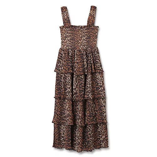 【ガニー/GANNI】のPleated Georgette Flounce Smock Midi Dress 人気、トレンドファッション・服の通販 founy(ファニー) 　ファッション　Fashion　レディースファッション　WOMEN　ワンピース　Dress　ドレス　Party Dresses　2024年　2024　2024春夏・S/S　Ss,Spring/Summer,2024　ギャザー　Gather　ティアード　Tiered　ドレス　Dress　プリーツ　Pleats　ラップ　Wrap　リゾート　Resort　レオパード　Leopard　ワイド　Wide　ヴィンテージ　Vintage　洗える　Washable　 other-1|ID: prp329100004551185 ipo3291000000032355690