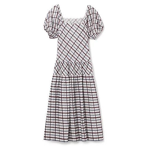 【マーレット/MERLETTE】の”MINERVA”GINGHAM EMBROIDERED DROP WAIST DRESS WITH SHORT PUFF SLEEVE 人気、トレンドファッション・服の通販 founy(ファニー) 　ファッション　Fashion　レディースファッション　WOMEN　トップス・カットソー　Tops/Tshirt　ワンピース　Dress　ドレス　Party Dresses　ギンガム　Gingham　スクエア　Square　スリーブ　Sleeve　チェック　Check　ドレス　Dress　フォルム　Form　フレア　Flare　other-2|ID: prp329100004551207 ipo3291000000032167388