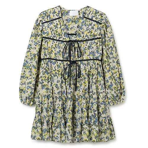 【マーレット/MERLETTE】のLASSE PRINT インテリア・キッズ・メンズ・レディースファッション・服の通販 founy(ファニー) https://founy.com/ ファッション Fashion レディースファッション Fashion for Women 2023年 2023 2023-2024秋冬・A/W Autumn/Winter 2023–24 AW23–24 ギャザー Gathered, Ruffled チェック Check, Plaid, Tartan ティアードワンピース Tiered Dress, Flared Dress フラワー Flower, Floral フレア Flare, Flared プリント Print, Printed Pattern リボン Ribbon, Bow 洗える Machine Washable |ID: prp329100004551227 ipo3291000000032705030