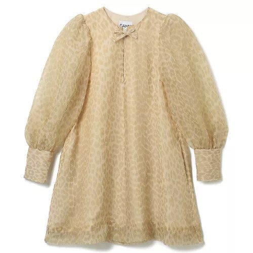 【ガニー/GANNI】のOrganza A-shaped Mini Dress インテリア・キッズ・メンズ・レディースファッション・服の通販 founy(ファニー) https://founy.com/ ファッション Fashion レディースファッション WOMEN ワンピース Dress ドレス Party Dresses 2023年 2023 2023-2024秋冬・A/W Aw/Autumn/Winter//Fw/Fall-Winter/2023-2024 オーガンジー Organdy カフス Cuffs クラシカル Classical ドレス Dress レオパード Leopard ロング Long 洗える Washable |ID: prp329100004551230 ipo3291000000032355626