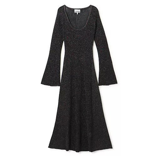 【ガニー/GANNI】のSparkle Rib Maxi Dress インテリア・キッズ・メンズ・レディースファッション・服の通販 founy(ファニー) https://founy.com/ ファッション Fashion レディースファッション WOMEN ワンピース Dress ドレス Party Dresses マキシワンピース Maxi Dress 2023年 2023 2023-2024秋冬・A/W Aw/Autumn/Winter//Fw/Fall-Winter/2023-2024 スリーブ Sleeve ドレス Dress バランス Balance フレア Flare マキシ Maxi ラウンド Round 洗える Washable |ID: prp329100004551231 ipo3291000000032167514