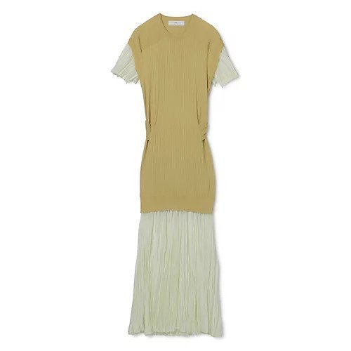 【トーガ プルラ/TOGA PULLA】のHigh gauge knit dress 1 インテリア・キッズ・メンズ・レディースファッション・服の通販 founy(ファニー) 　ファッション　Fashion　レディースファッション　WOMEN　トップス・カットソー　Tops/Tshirt　ニット　Knit Tops　ワンピース　Dress　ドレス　Party Dresses　2022年　2022　2022 春夏 S/S　Ss,Spring/Summer,2022　コンビ　Combination　ドッキング　Docking　マキシ　Maxi　yellow|ID: prp329100004551265 ipo3291000000032355890