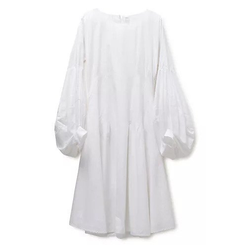 【マーレット/MERLETTE】の”ARASHIYAMA”STATEMENT SLEEVE DRESS WITH WAIST PIN TUCKS インテリア・キッズ・メンズ・レディースファッション・服の通販 founy(ファニー) 　ファッション　Fashion　レディースファッション　WOMEN　トップス・カットソー　Tops/Tshirt　ワンピース　Dress　ドレス　Party Dresses　バルーン　Balloon　ロング　Long　WHITE|ID: prp329100004551270 ipo3291000000032167712