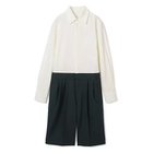 【オーバーコート/OVERCOAT】のTAILORED JUMPSUIT WITH SHIRT COLLAR 人気、トレンドファッション・服の通販 founy(ファニー) ファッション Fashion レディースファッション Fashion for Women トップス・カットソー Cut & Sew Tops シャツ・ブラウス・オフィスカジュアル Elegant Blouses & Button-Ups 2023年 2023 2023春夏・S/S Spring/Summer 2023 SS23 ギャザー Gathered, Ruffled ショート Short, Short Length スーツ Suit, Formalwear ドッキング Docking, Mixed Material ビジネス 仕事 通勤 Business / Work / Commuting リラックス Relax, Relaxed Fit 定番 Standard, Basic Item 楽ちん Easy Fit, Comfortable thumbnail IVORY X CHARCOAL GREEN|ID: prp329100004551296 ipo3291000000033513651