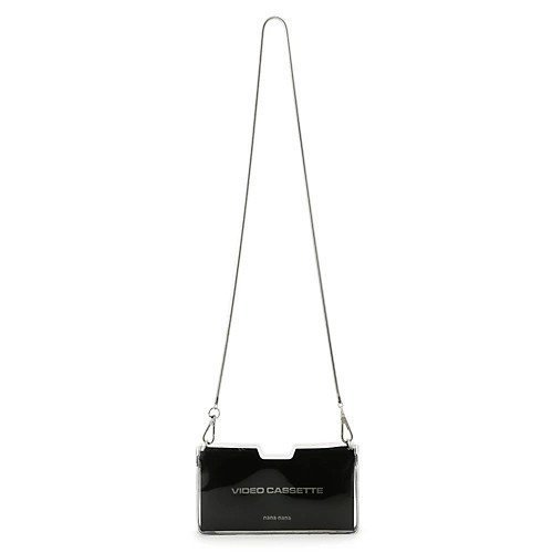 【ナナナナ/NaNa-NaNa】のPVC VIDEO CASSETTE BAG インテリア・キッズ・メンズ・レディースファッション・服の通販 founy(ファニー) 　ファッション　Fashion　レディースファッション　WOMEN　バッグ　Bag　ショルダー　Shoulder　スクエア　Square　フォルム　Form　ポーチ　Pouch　BLACK|ID: prp329100004551418 ipo3291000000032168588