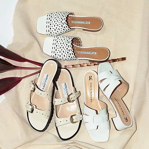 【ペリーコ/PELLICO】のカットワークフラットサンダル 人気、トレンドファッション・服の通販 founy(ファニー) 　ファッション　Fashion　レディースファッション　Fashion for Women　サンダル　Sandals, Summer Shoes　スクエア　Square, Square Shape　フォルム　Silhouette, Form　フラット　Flat, Flat Shoes　モダン　Modern, Contemporary　ワーク　Workwear, Utility Style　other-2|ID: prp329100004551488 ipo3291000000034619140