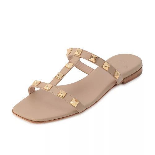 【イル サンダロ オブ カプリ/il Sandalo of Capri】のスタッズサンダル インテリア・キッズ・メンズ・レディースファッション・服の通販 founy(ファニー) 　ファッション　Fashion　レディースファッション　Ladies' Fashion Online　サンダル　Sandals　スタッズ　Studs　フラット　Flat　BEIGE|ID: prp329100004551499 ipo3291000000032635685