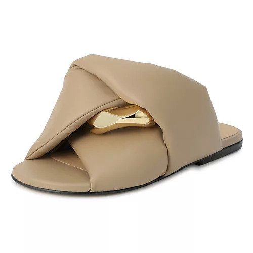 【J.W.アンダーソン/J.W ANDERSON】のFlat Twist Sandal インテリア・キッズ・メンズ・レディースファッション・服の通販 founy(ファニー) 　ファッション　Fashion　レディースファッション　WOMEN　2022年　2022　2022 春夏 S/S　Ss,Spring/Summer,2022　クッション　Cushion　サンダル　Sandals　チェーン　Chain　ツイスト　Twist　フラット　Flat　TAUPE|ID: prp329100004551546 ipo3291000000032169310