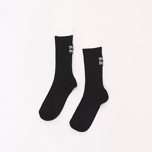 【ノーリーズ/NOLLEY'S】の【nolnol/ノルノル】ロゴリブソックス インテリア・キッズ・メンズ・レディースファッション・服の通販 founy(ファニー) 　ファッション　Fashion　レディースファッション　WOMEN　ソックス　Socks　ソックス　Socks　ブラック・グレー系1|ID: prp329100004552027 ipo3291000000032171642