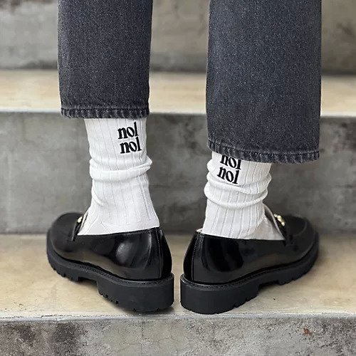 【ノーリーズ/NOLLEY'S】の【nolnol/ノルノル】ロゴリブソックス インテリア・キッズ・メンズ・レディースファッション・服の通販 founy(ファニー) 　ファッション　Fashion　レディースファッション　WOMEN　ソックス　Socks　ソックス　Socks　オフホワイト|ID: prp329100004552027 ipo3291000000032171644