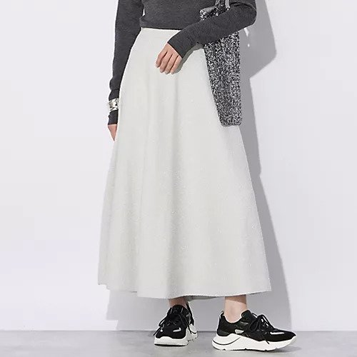 【アダワス/ADAWAS】のSHINY BOUCLE SKIRT インテリア・キッズ・メンズ・レディースファッション・服の通販 founy(ファニー) 　ファッション　Fashion　レディースファッション　WOMEN　スカート　Skirt　トレンド　Trend　フレア　Flare　SILVER|ID: prp329100004552055 ipo3291000000032171746