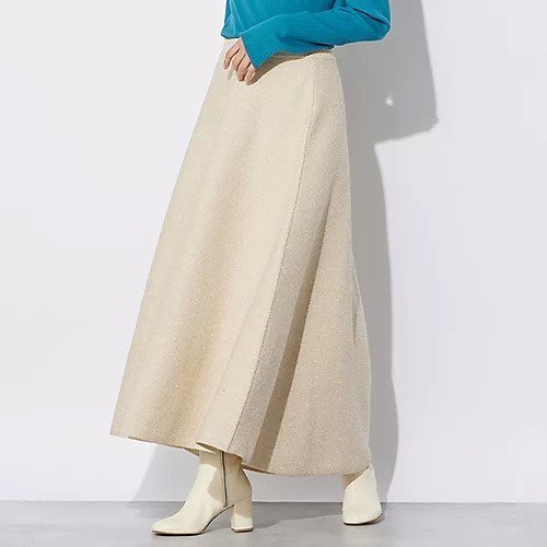 【アダワス/ADAWAS】のSHINY BOUCLE SKIRT インテリア・キッズ・メンズ・レディースファッション・服の通販 founy(ファニー) 　ファッション　Fashion　レディースファッション　WOMEN　スカート　Skirt　トレンド　Trend　フレア　Flare　GOLD|ID: prp329100004552055 ipo3291000000032171748