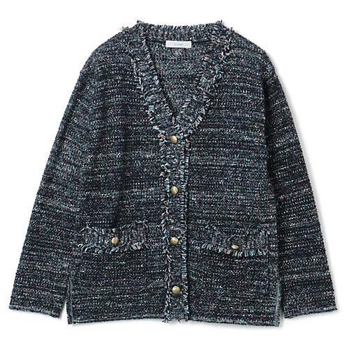 【スアデオ/suadeo】のニットツイードジャケット インテリア・キッズ・メンズ・レディースファッション・服の通販 founy(ファニー) https://founy.com/ ファッション Fashion レディースファッション WOMEN アウター Coat Outerwear ジャケット Jackets カットソー Cut And Sew カーディガン Cardigan ジャケット Jacket スリット Slit ツイード Tweed フリンジ Fringe ボトム Bottom ポケット Pocket メタル Metal 日本製 Made In Japan |ID: prp329100004552084 ipo3291000000032171877