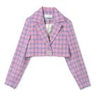 【ガニー/GANNI】のCheck Suiting Cropped Blazer Wild Orchid|ID: prp329100004552090 ipo3291000000033061519