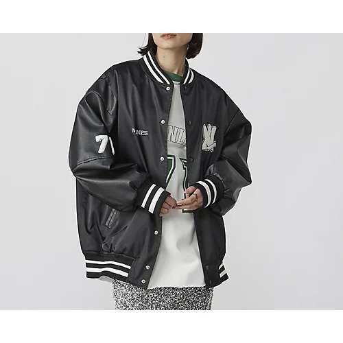 【ナウンレス/NOUNLESS】のNOUNLESS NYLON STADIUM JUMPER 人気、トレンドファッション・服の通販 founy(ファニー) 　ファッション　Fashion　レディースファッション　WOMEN　2024年　2024　2024春夏・S/S　Ss,Spring/Summer,2024　インナー　Inner　グラフィック　Graphic　ドッキング　Docking　フェイクレザー　Faux Leather　軽量　Lightweight　 other-1|ID: prp329100004552102 ipo3291000000032171955