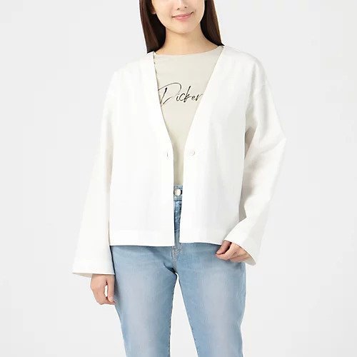 【トゥエルブクローゼット/12closet】の【洗える】リネンコンパクトジャケット インテリア・キッズ・メンズ・レディースファッション・服の通販 founy(ファニー) 　ファッション　Fashion　レディースファッション　WOMEN　アウター　Coat Outerwear　ジャケット　Jackets　ショルダー　Shoulder　ショート　Short　シンプル　Simple　ジャケット　Jacket　ドロップ　Drop　夏　Summer　洗える　Washable　オフホワイト|ID: prp329100004552122 ipo3291000000032172055