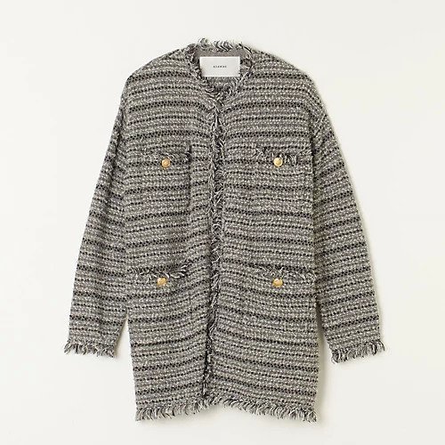 【アダワス/ADAWAS】のニットツイードジャケット インテリア・キッズ・メンズ・レディースファッション・服の通販 founy(ファニー) 　ファッション　Fashion　レディースファッション　WOMEN　アウター　Coat Outerwear　ジャケット　Jackets　ツイード　Tweed　【別注】グレー|ID: prp329100004552130 ipo3291000000032172107