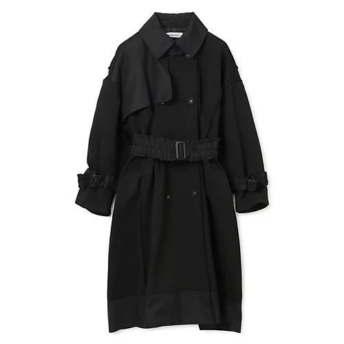 【マラミュート/MALAMUTE】のpleated trench coat インテリア・キッズ・メンズ・レディースファッション・服の通販 founy(ファニー) 　ファッション　Fashion　レディースファッション　WOMEN　アウター　Coat Outerwear　コート　Coats　トレンチコート　Trench Coats　エレガント 上品　Elegant　ギャザー　Gather　フレア　Flare　BLACK|ID: prp329100004552177 ipo3291000000032172339