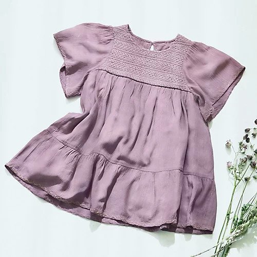 【オージュ/ooju / KIDS】の【洗える】刺繍ワンピース 人気、トレンドファッション・服の通販 founy(ファニー) 　ファッション　Fashion　キッズファッション　KIDS Children’s Clothing　ワンピース　Dress/Kids　おすすめ　Recommend　シャーリング　Shirring　ティアードワンピース　Tiered Dress　パープル　Purple　フレア　Flare　別注　Special Order　洗える　Washable　other-2|ID: prp329100004552202 ipo3291000000032639825